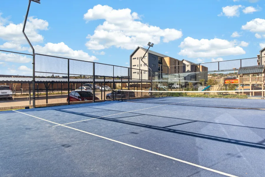 The padel court at King's Cross estate